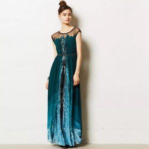 RARE Anthropologie Geisha Designs Icefall Maxi Dress
